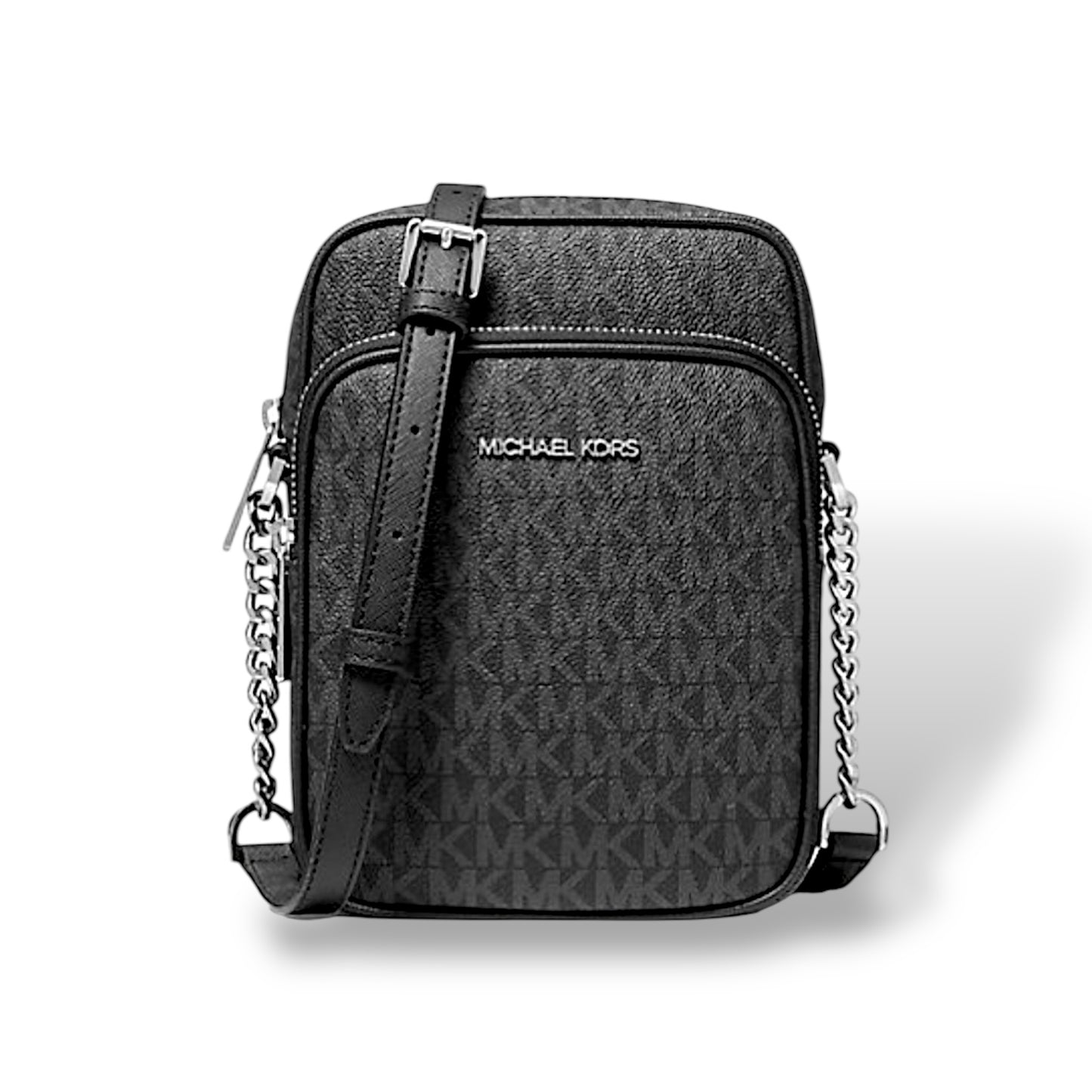 Michael Kors Jet Set Travel Medium Black Logo Crossbody Bag