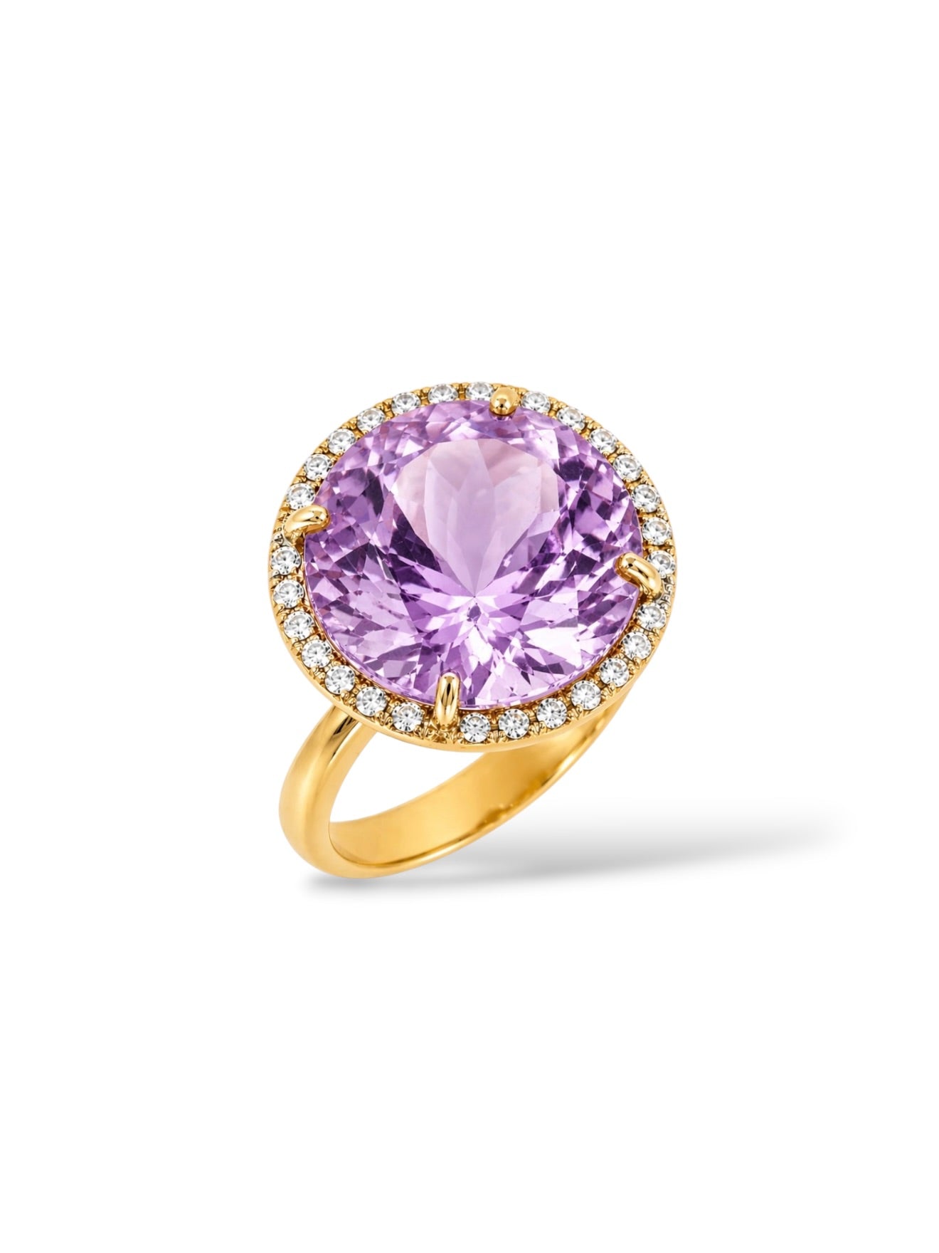 Signature Amethyst & White Topaz Halo Ring