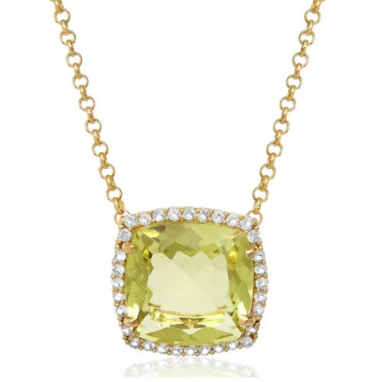 Deux 18k Yellow Gold Necklace Lemon Citrine