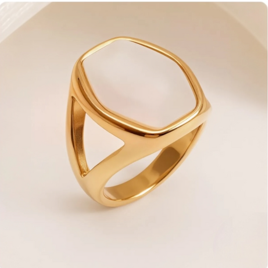 Women's Simple Geometric Gold Stainless Steel Ring