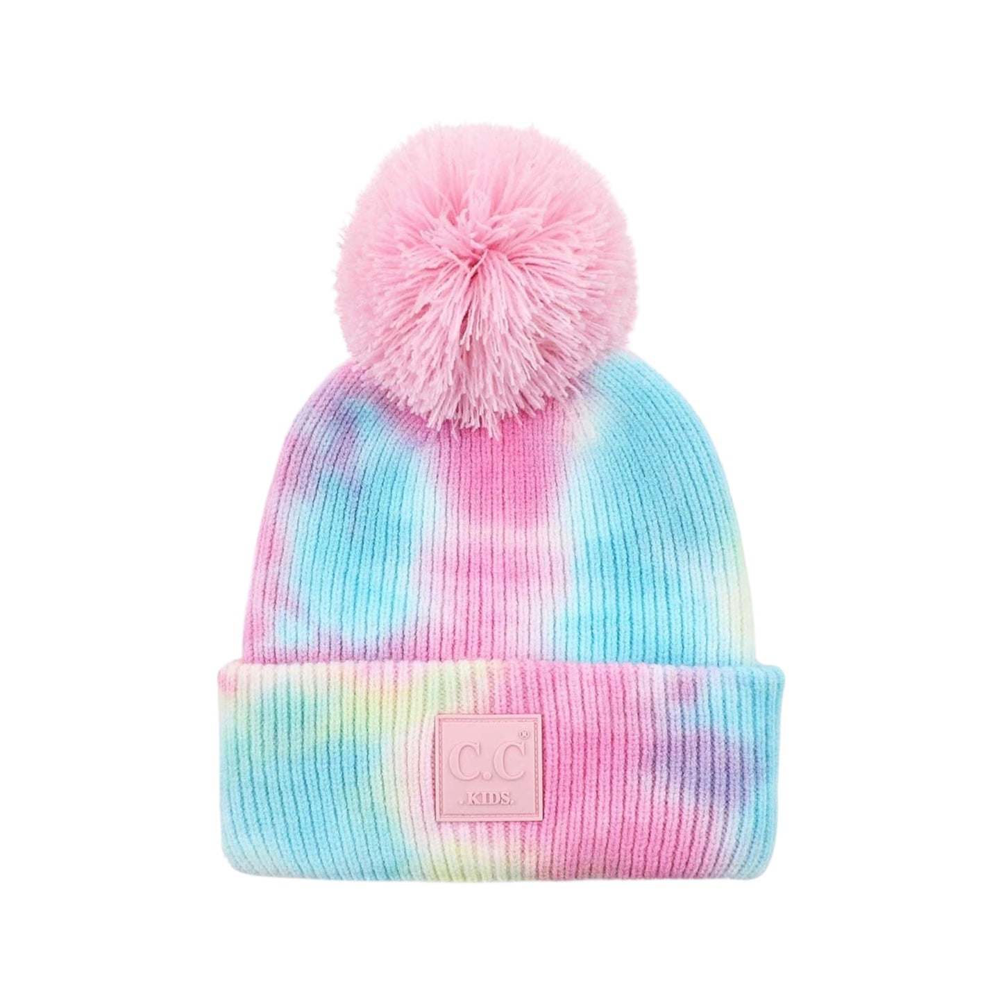 C.C Kids Pom Pom Cotton Candy Beanie