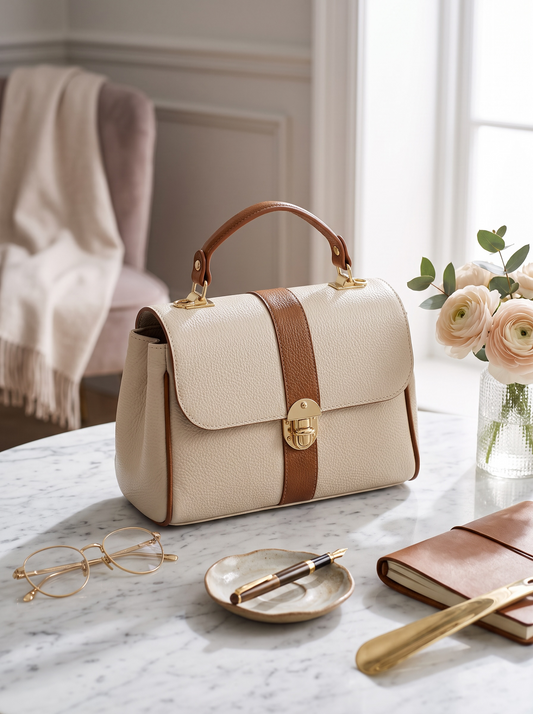 Linea Stripe Italian Top Handle Crossbody Bag