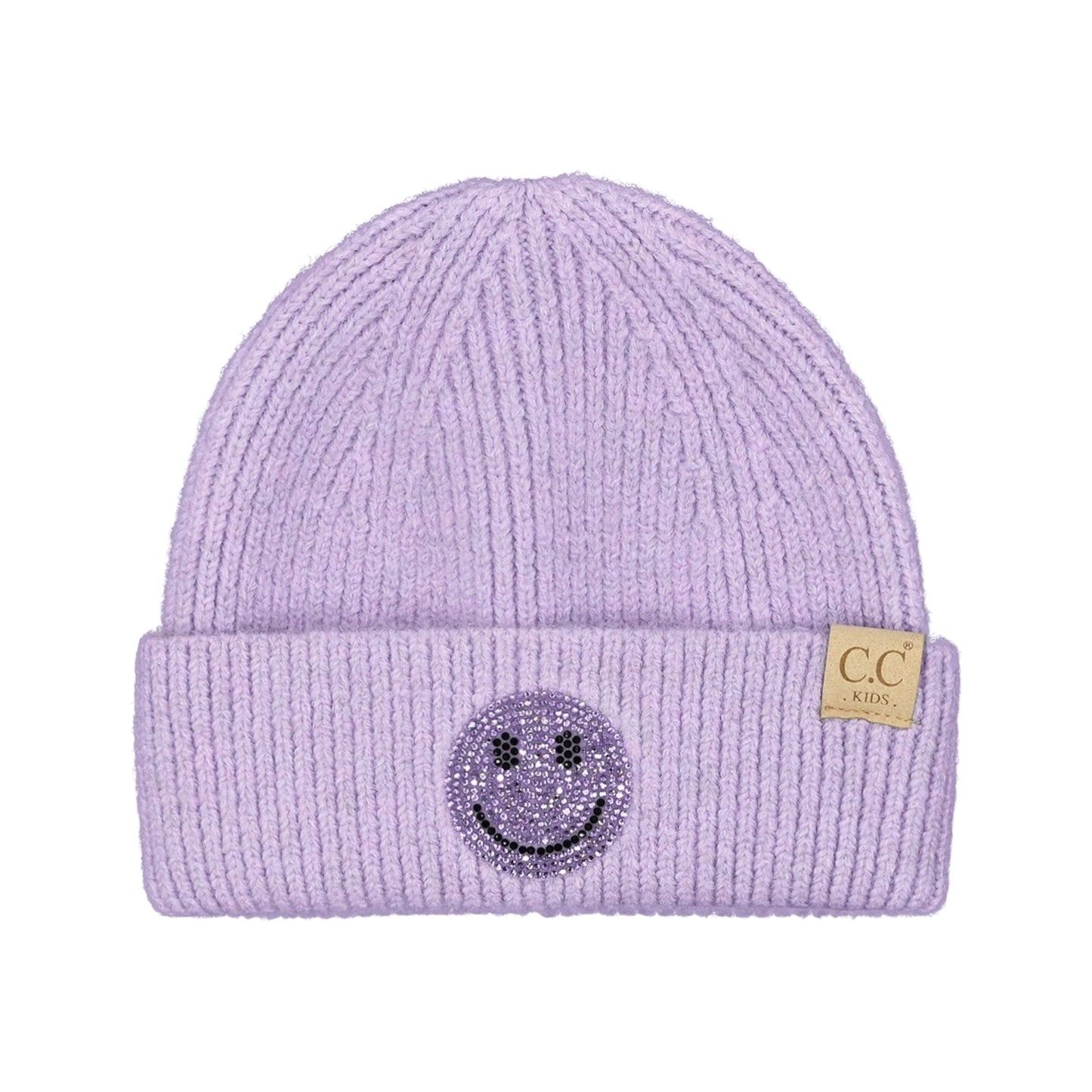 C.C Kids Smiley Face Rhinestone Beanie
