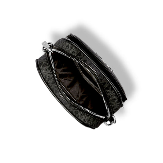 Michael Kors Jet Set Travel Medium Black Logo Crossbody Bag