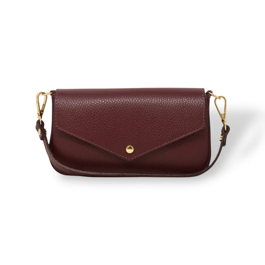 Women's Italian Leather Busta Classica Burgundy Handbag