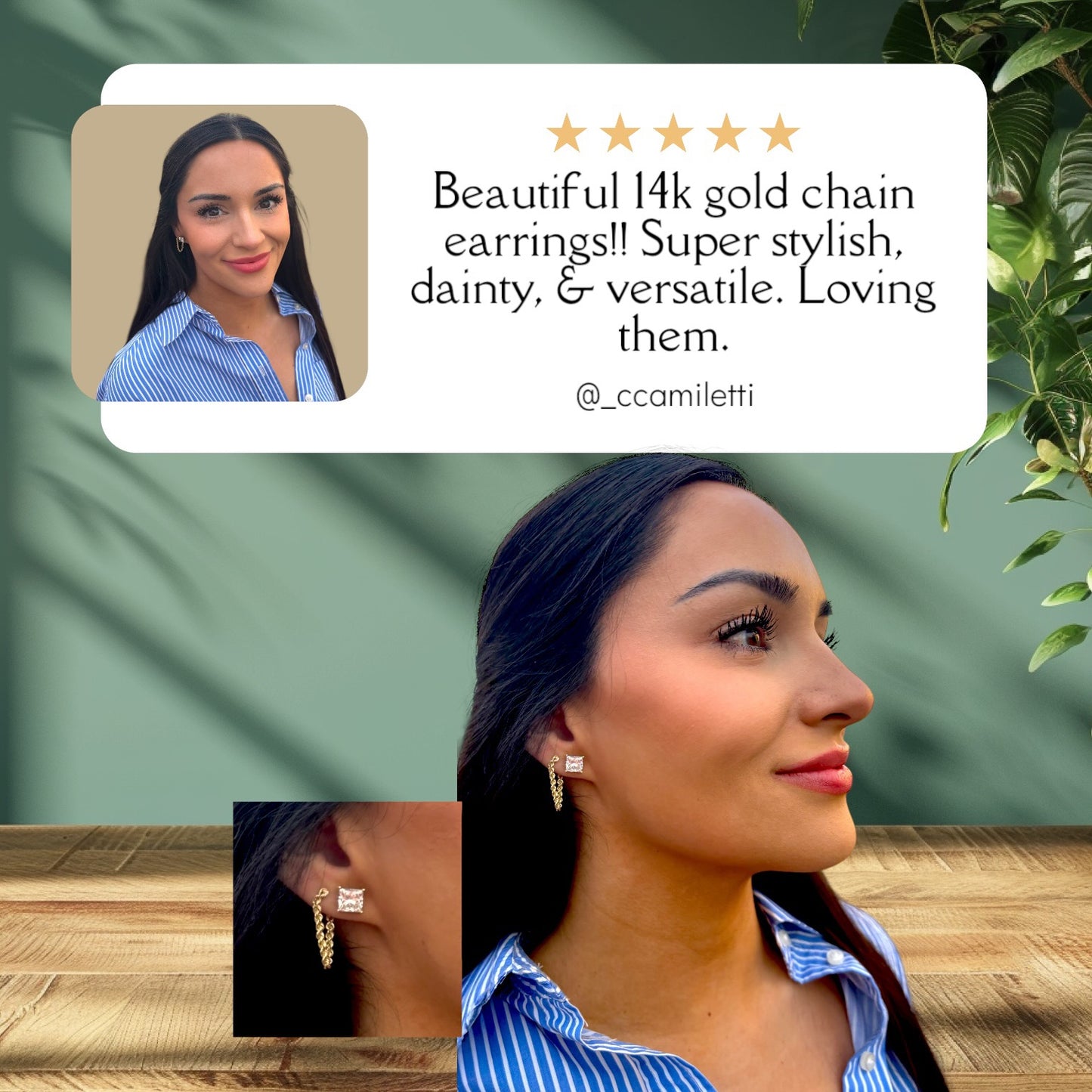Women's 14K Yellow Gold Hollow Rope Earrings