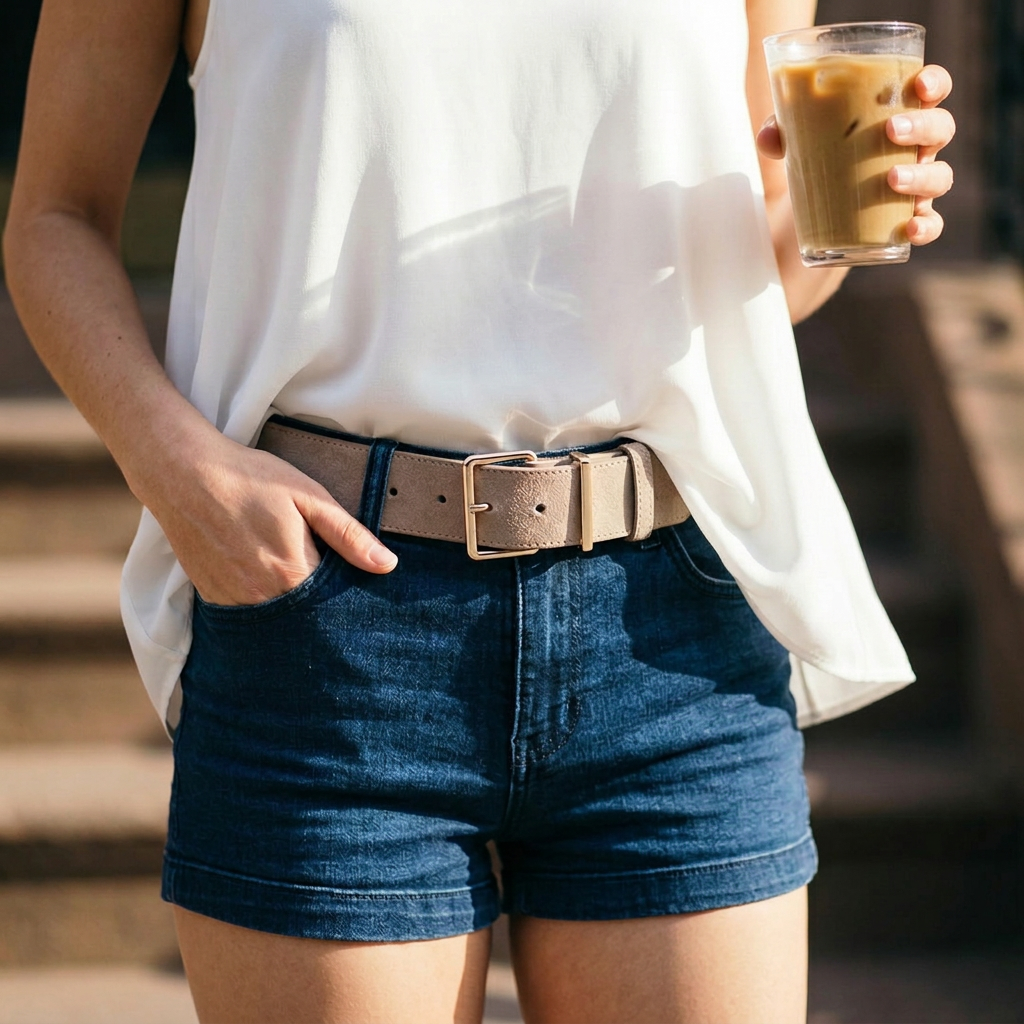 Springtime Taupe Suede Belt