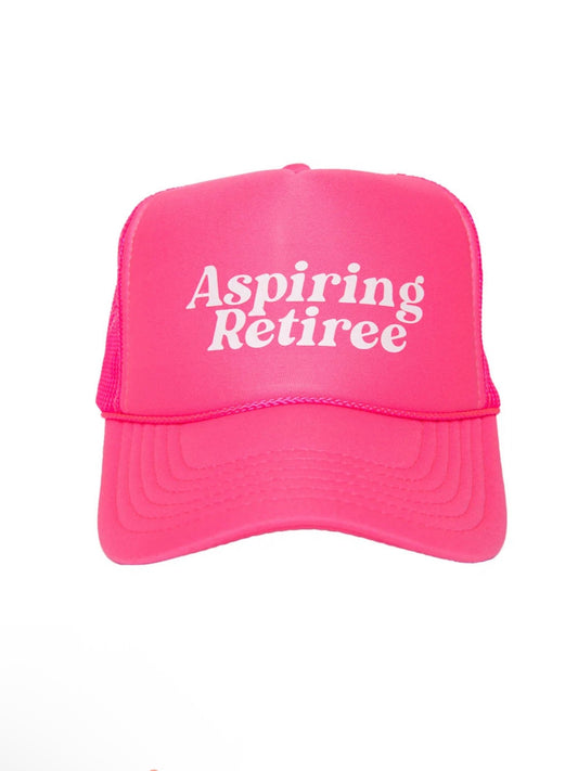 Aspiring Retiree Hot Pink Foam Mesh Hat