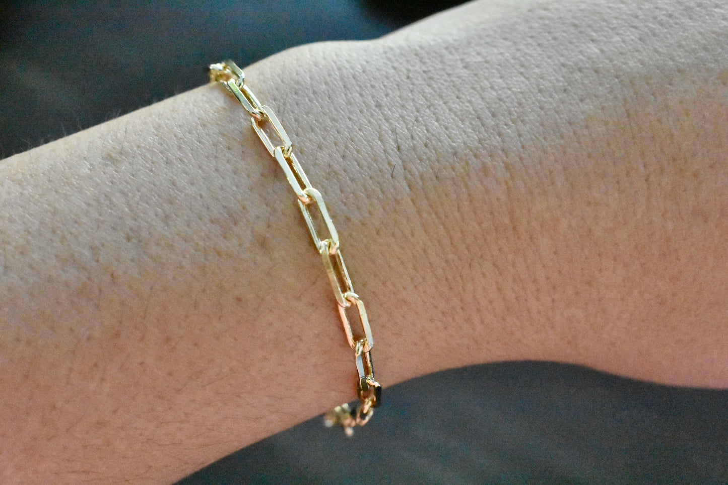 18K Gold Filled, Paperclip Bracelet