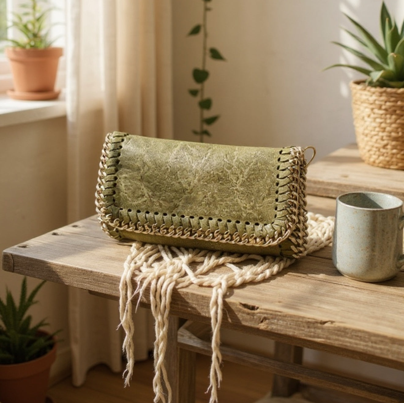 Milano Chain Clutch Italian Leather Clutch and Crossbody - Assorted Colors