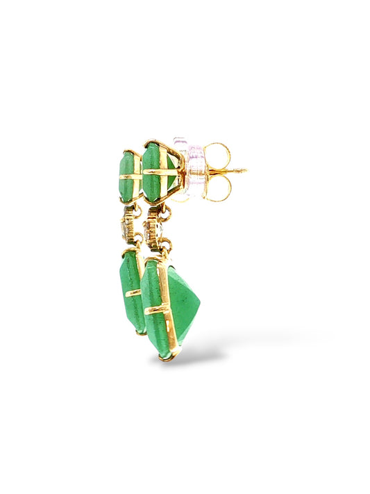 Deux Mint Emerald Quartz, Prasolite and White Topaz Earrings