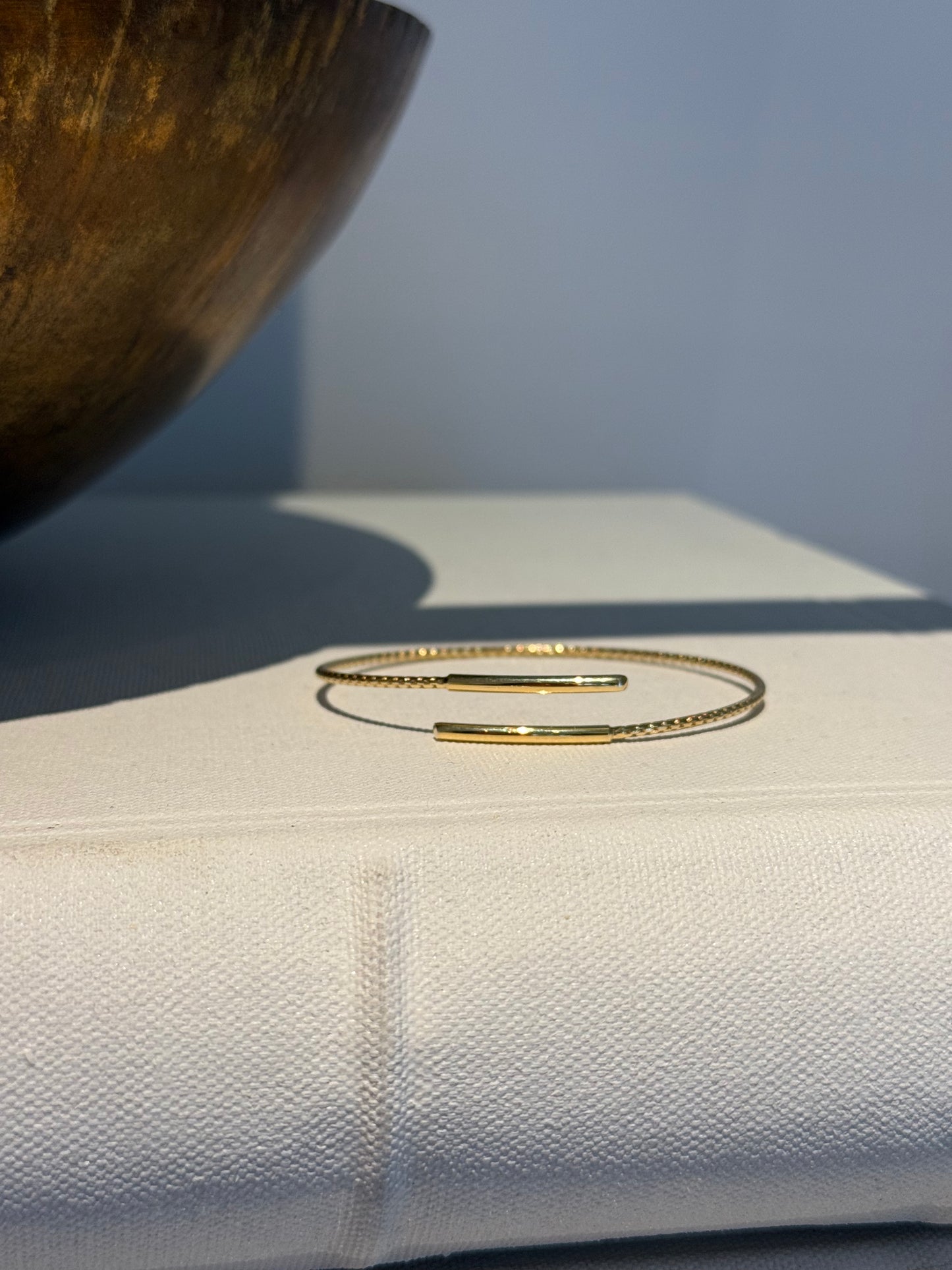 Women's Sterling Silver 10k Gold-plated Polished Bypass Cuff Bangle