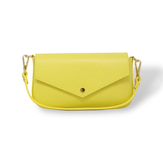 Women's Italian Leather Busta Classica Yellow Handbag