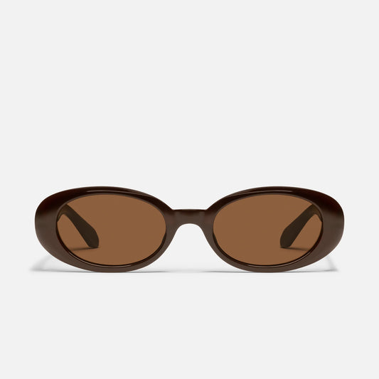 Quay - Felt Cute Chocolate Frame and Brown Lens Sunglasses