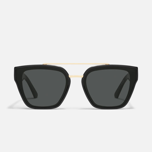 Quay - Sweet Talker Oversize Black Frame and Smoke Lens Sunglasses