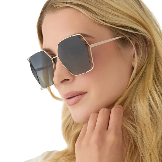 Diff Eyewear Donna IV Champagne Frame with Gray Lens Sunglasses