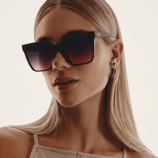 Level Up Black Frame and Plum Lens Sunglasses