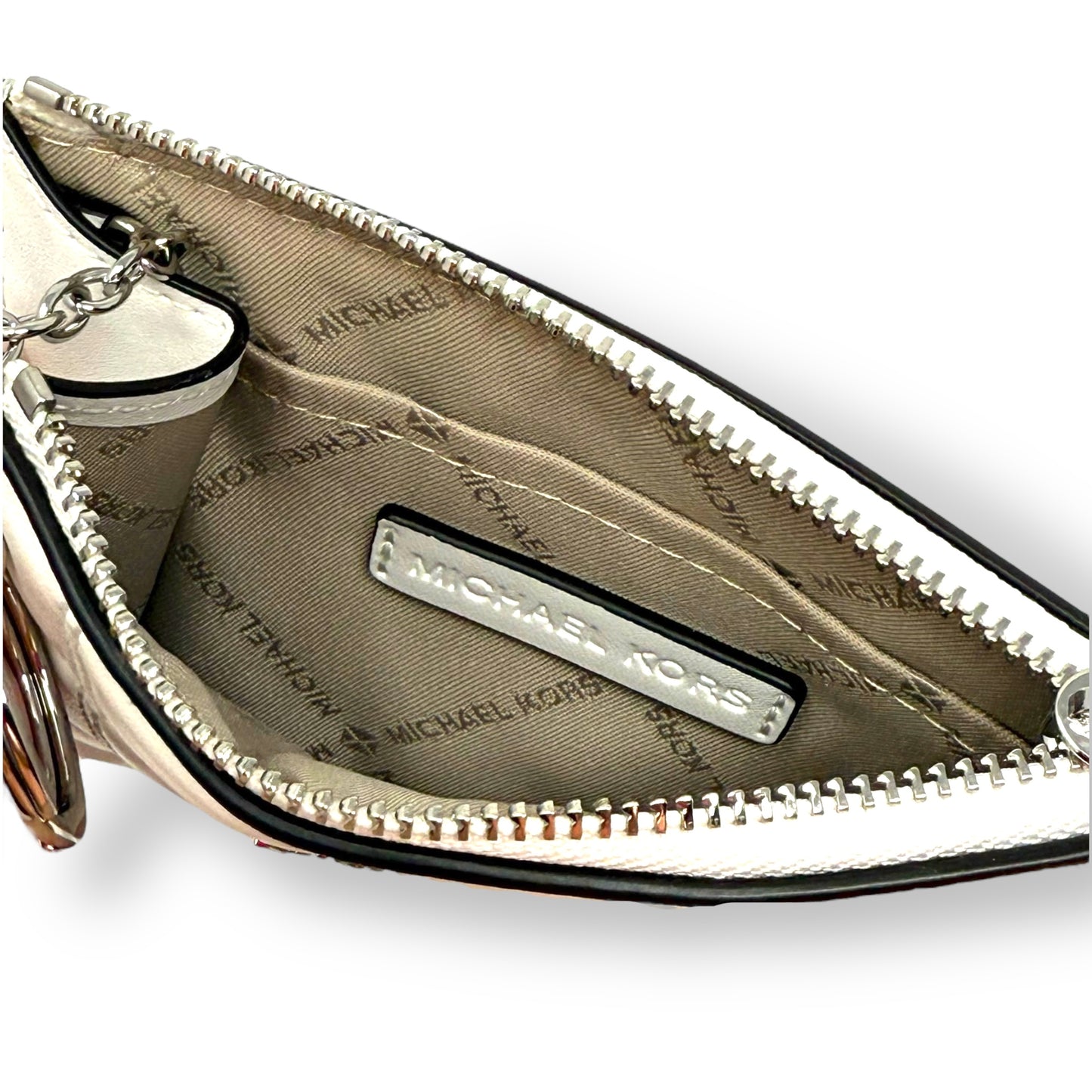 Michael Kors White Jet Set Travel Small Coin Pouch