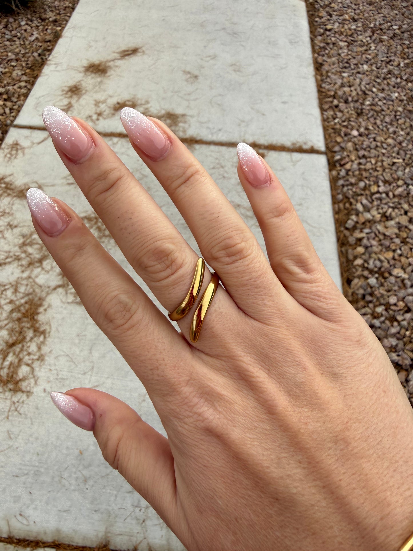 Women's Minimalist Gold Twist Stainless Steel Ring