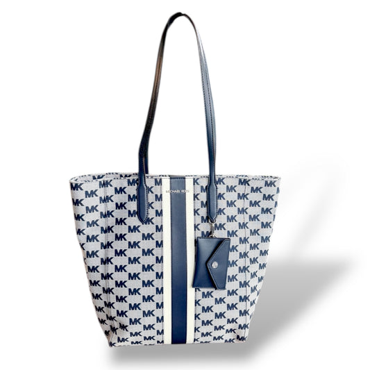 Michael Kors Vincent Large Logo Jacquard Tote W/Card Holder Attachment