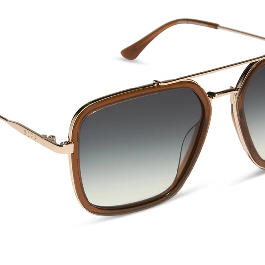 Jordan Whiskey Gold Grey Gradient Lens Sunglasses