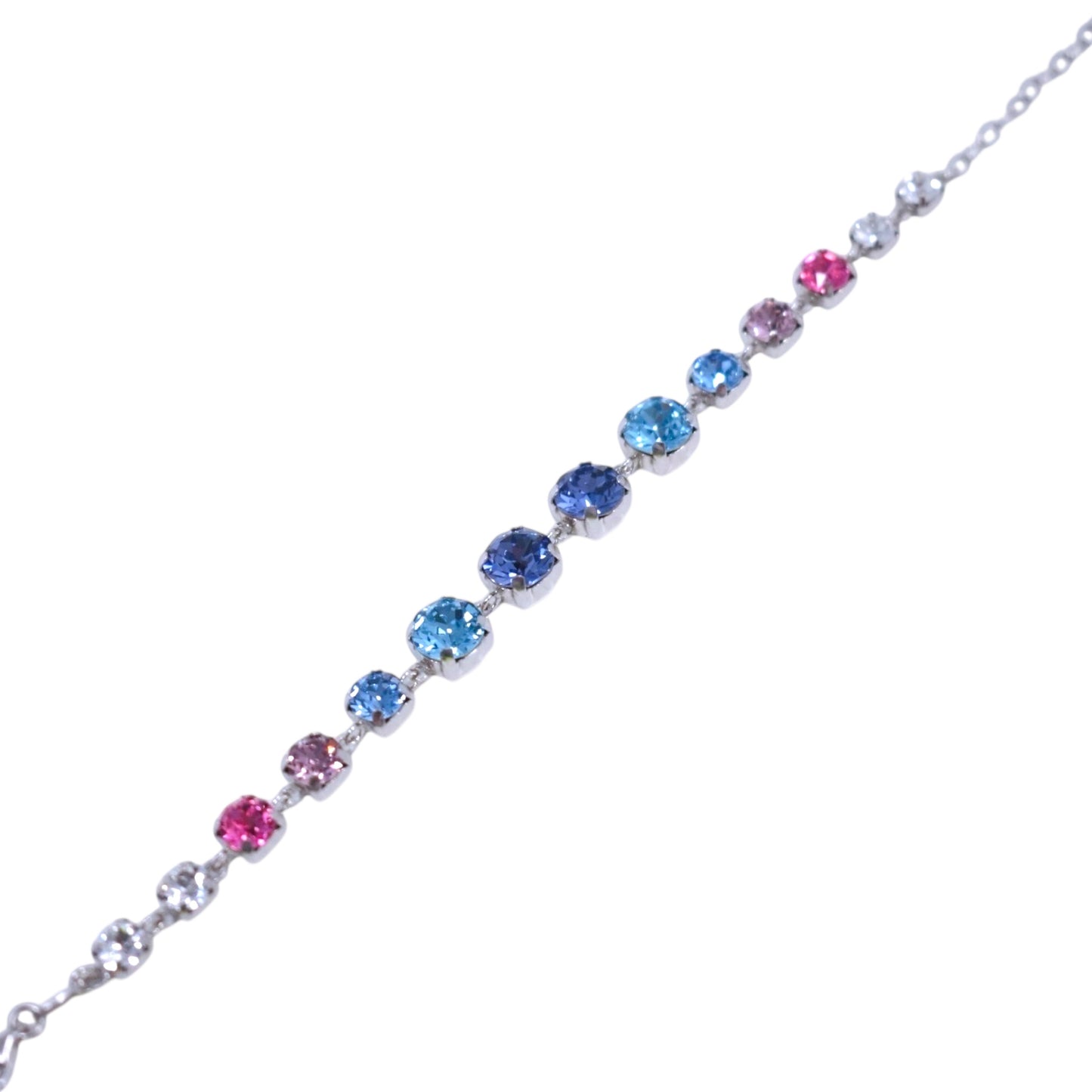 Women's Maestro Italy Sterling Silver, Rhodium Plated Swarovski Crystal Bracelet