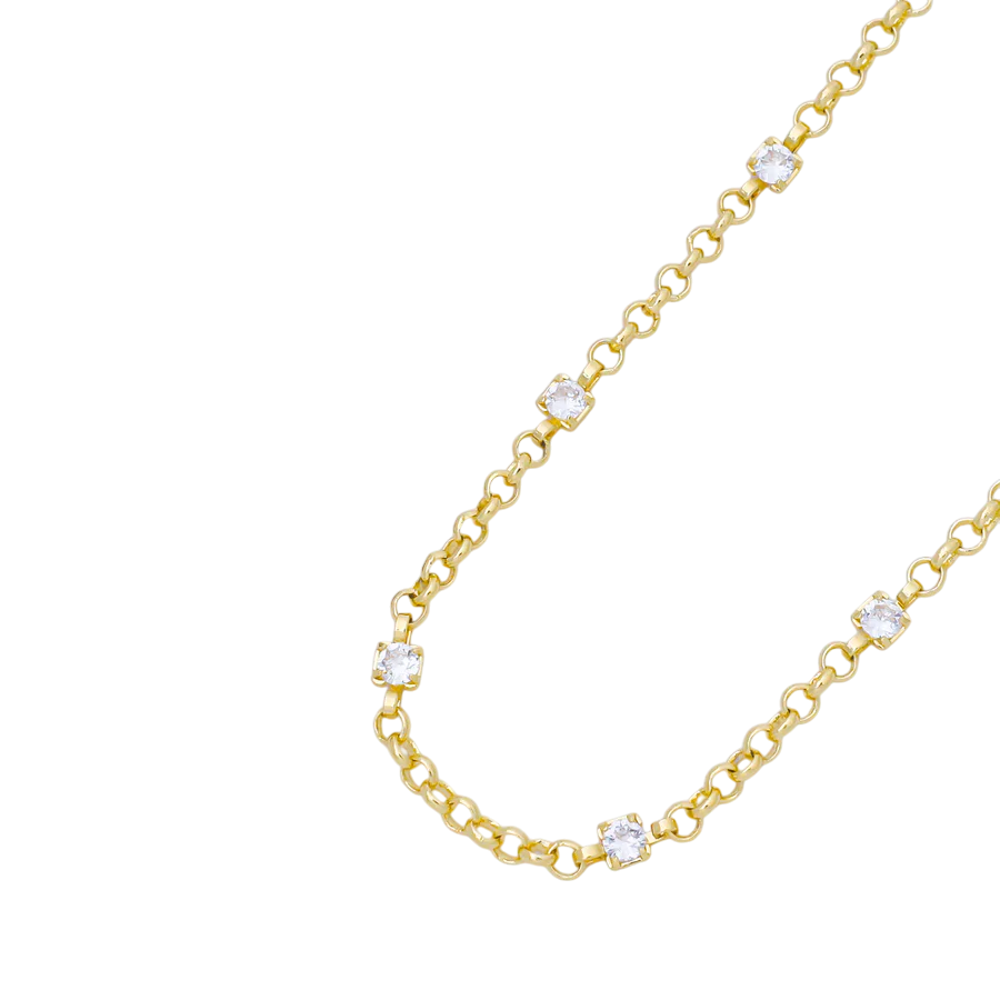 7 Station CZ Cable Chain Bracelet