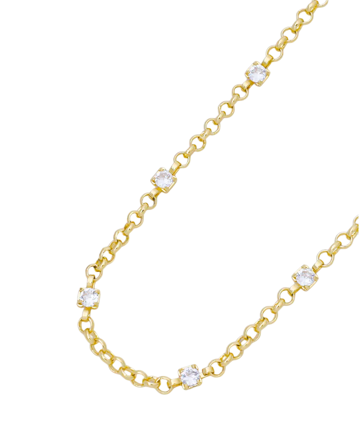 7 Station CZ Cable Chain Bracelet