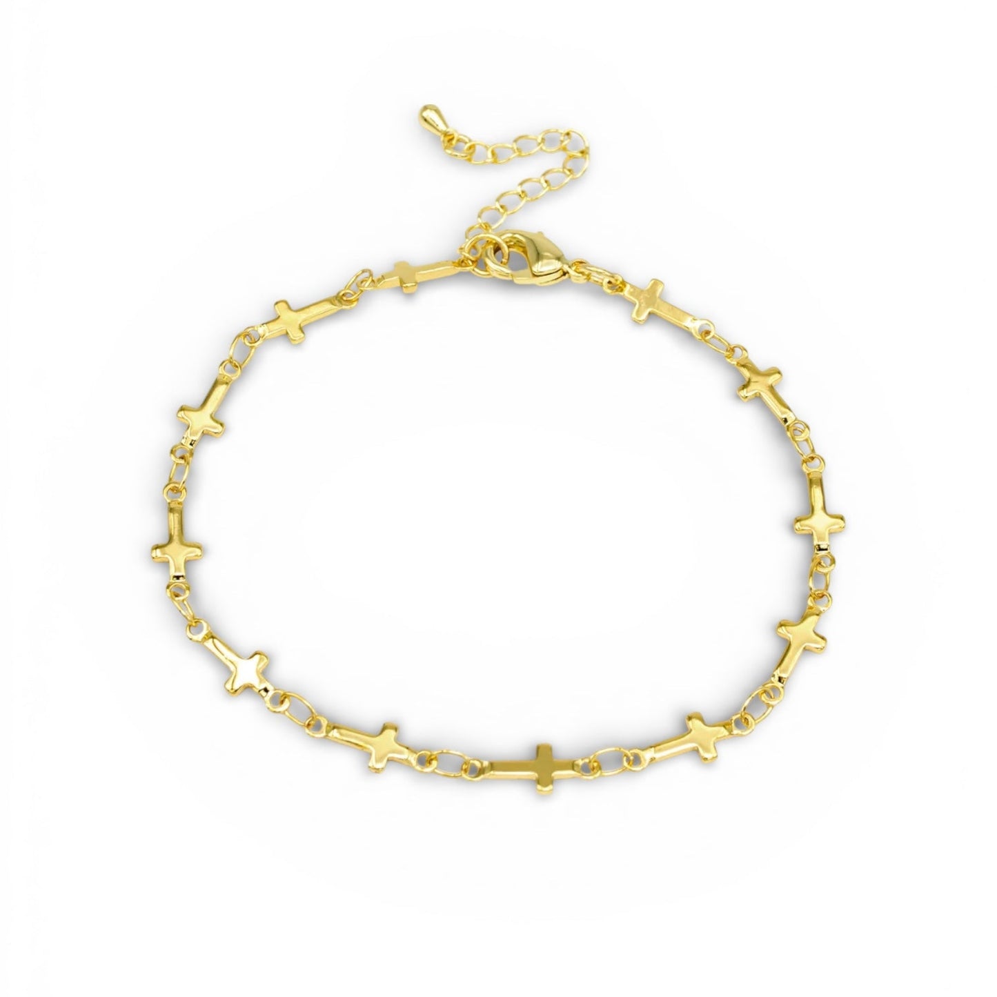Classic Gold Cross Adjustable Bracelet