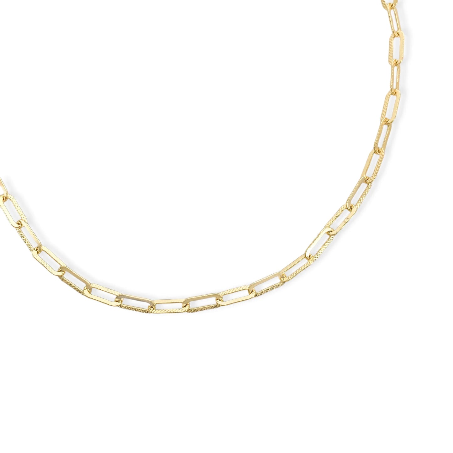 Textured Paperclip Chain Necklace