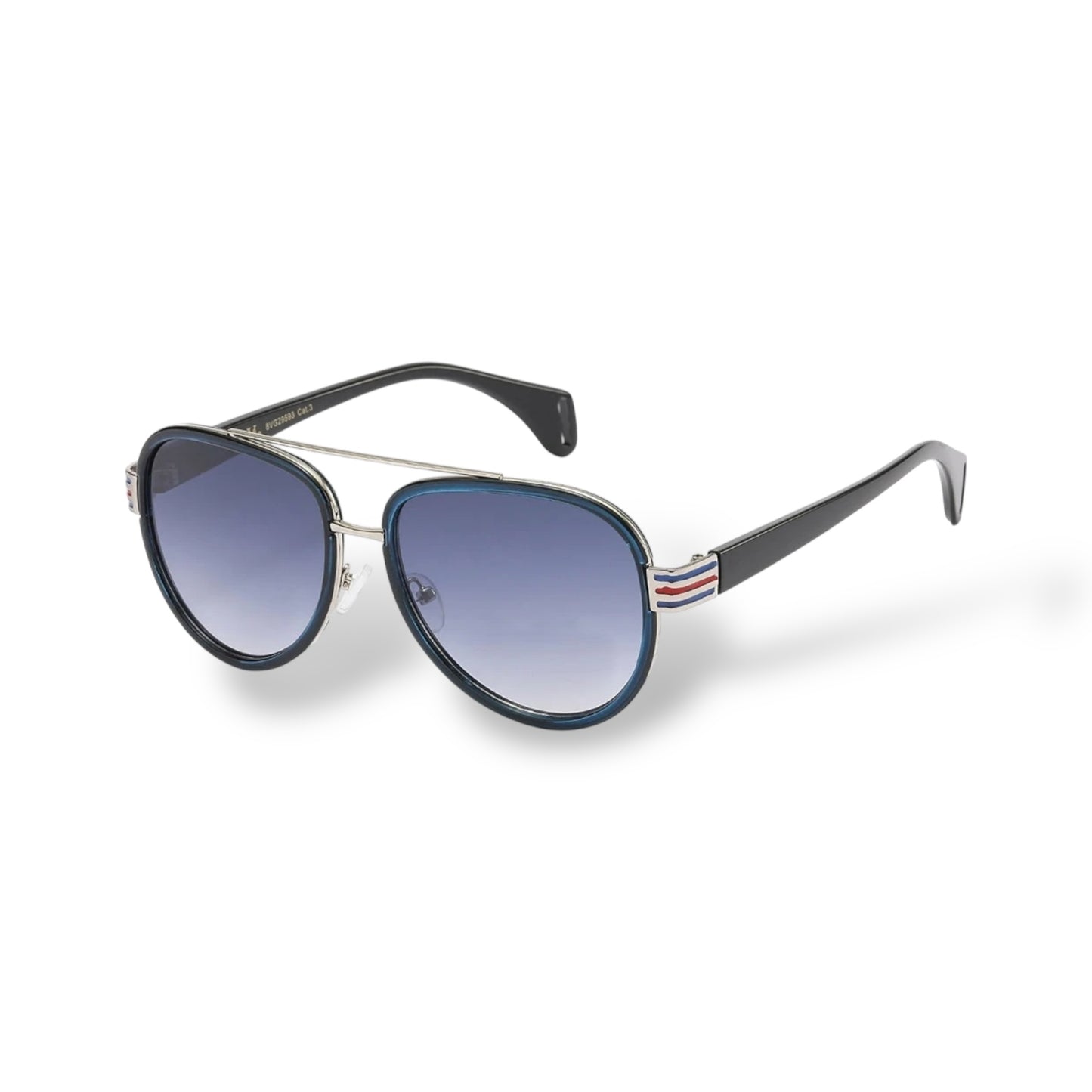 Sunglasses with blue gradient lenses and black frame on a white background
Measurements: 55 mm - 20 mm - 136 mm
Style: VG29593