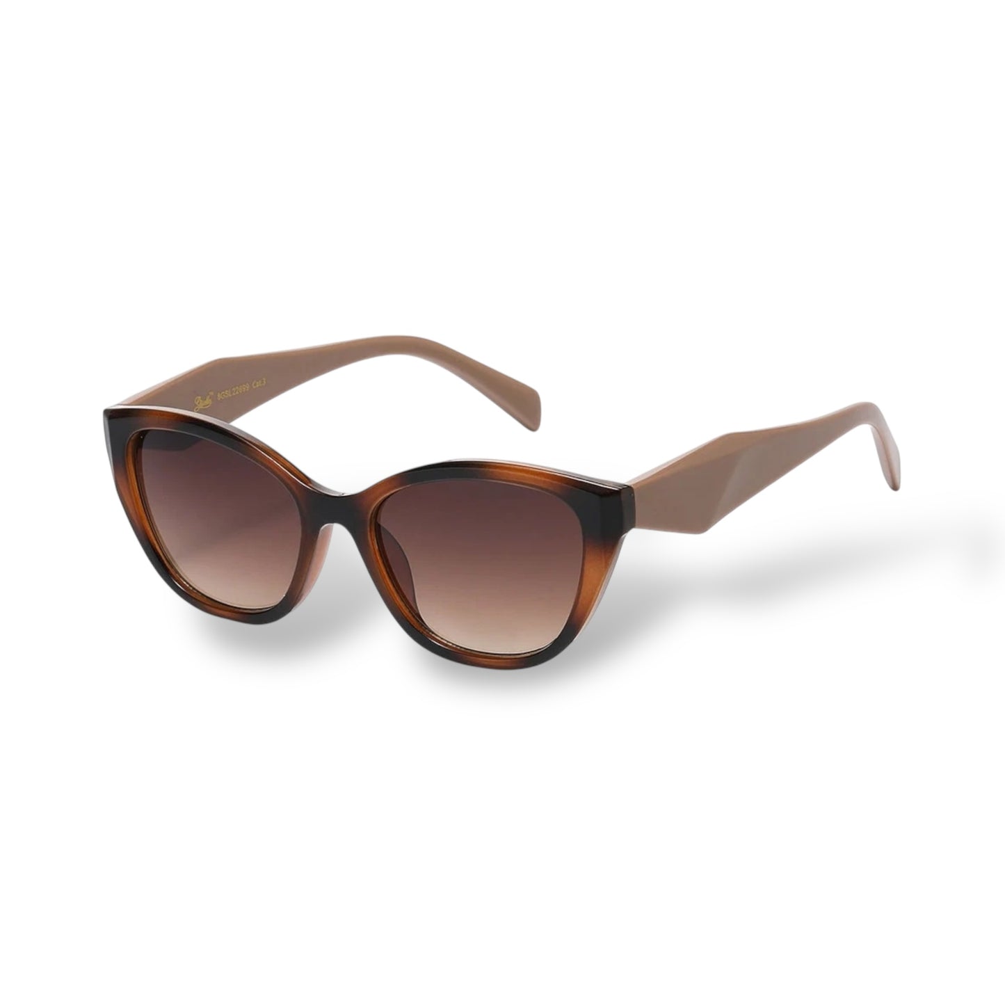 Brown sunglasses with gradient lenses on a white background