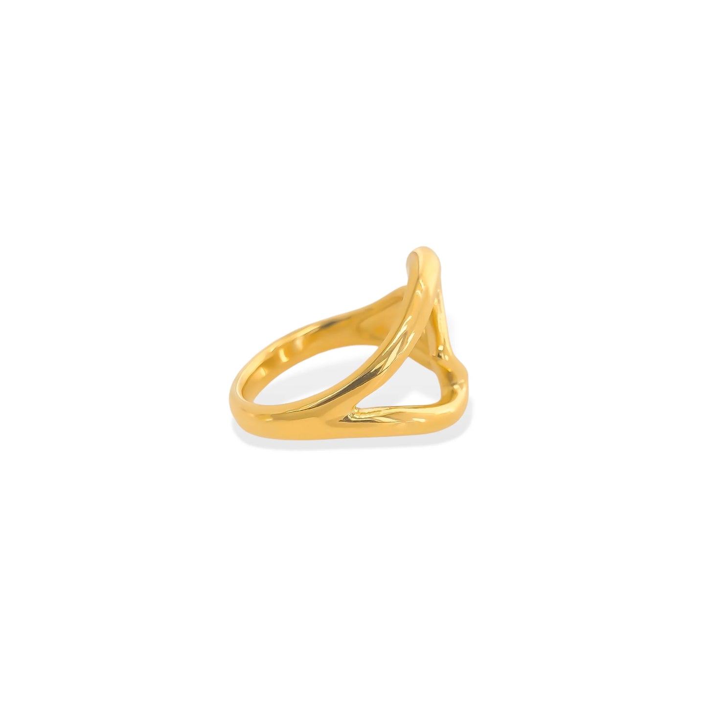Gold ring on a white background