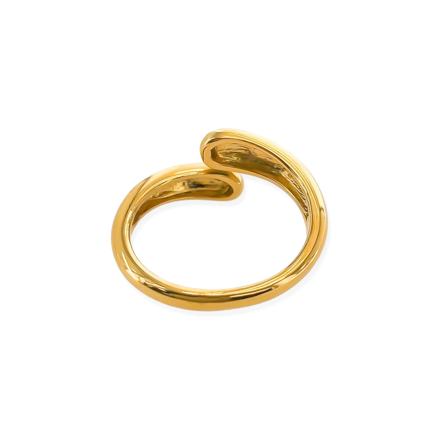 Gold ring on a white background