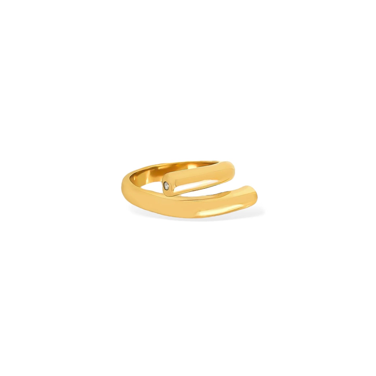 Gold ring on a white background