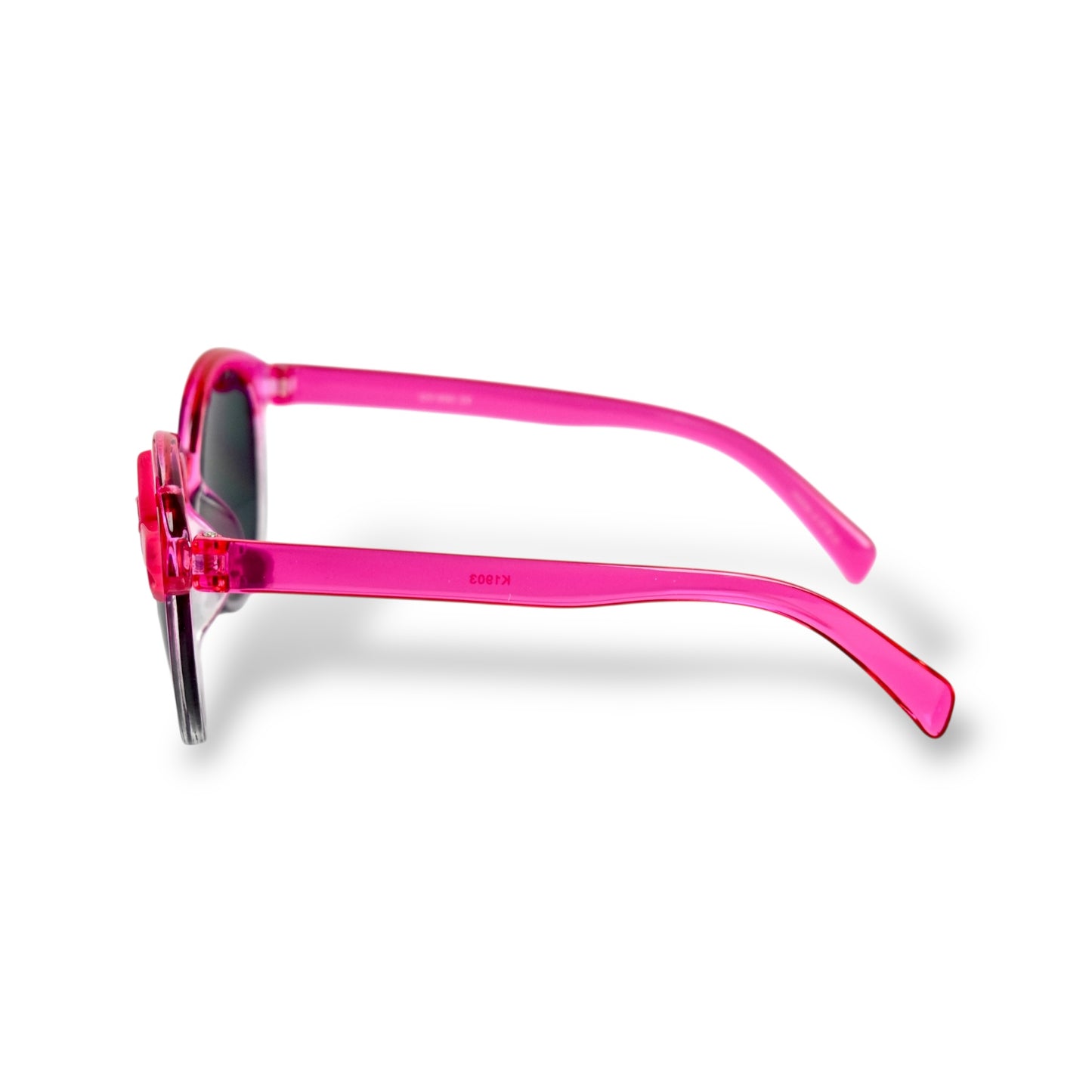 Girls Neon Pink Gradient Sunglasses with Bright Pink Bow