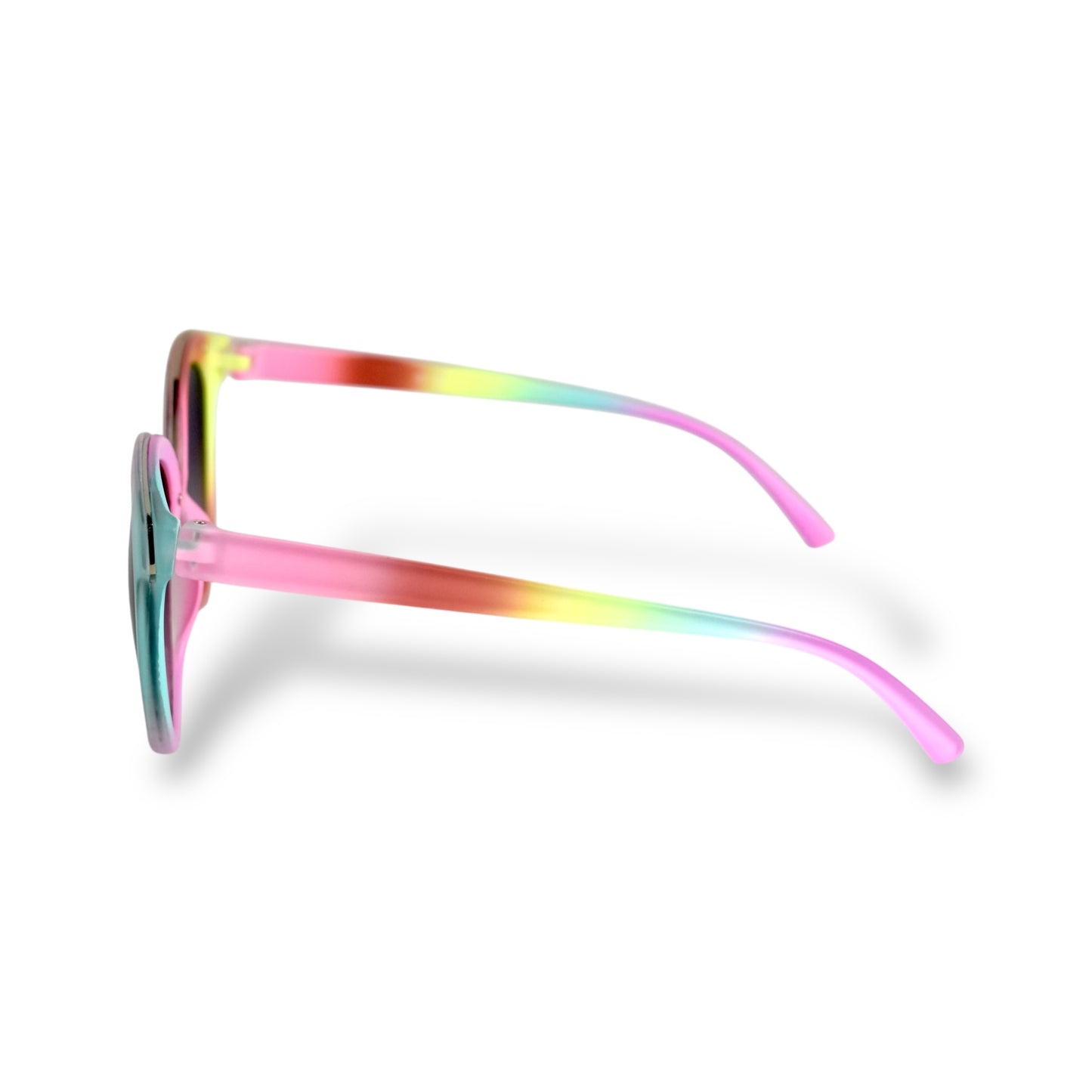Girls Colorful Rainbow Cotton Candy Round Sunglasses