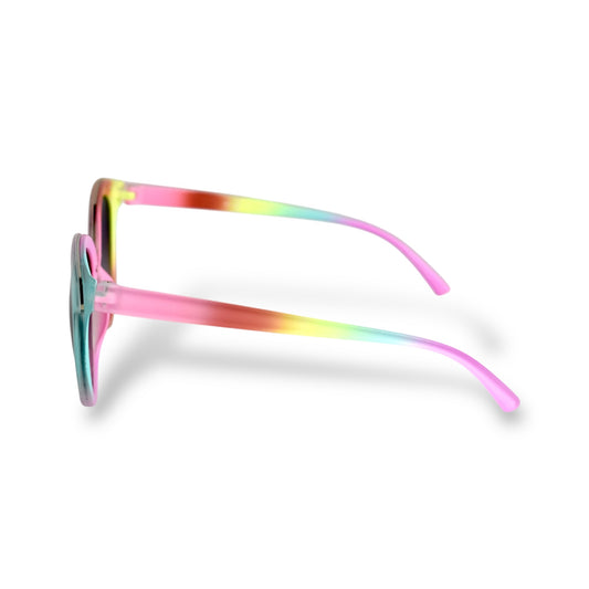 Girls Colorful Rainbow Cotton Candy Round Sunglasses