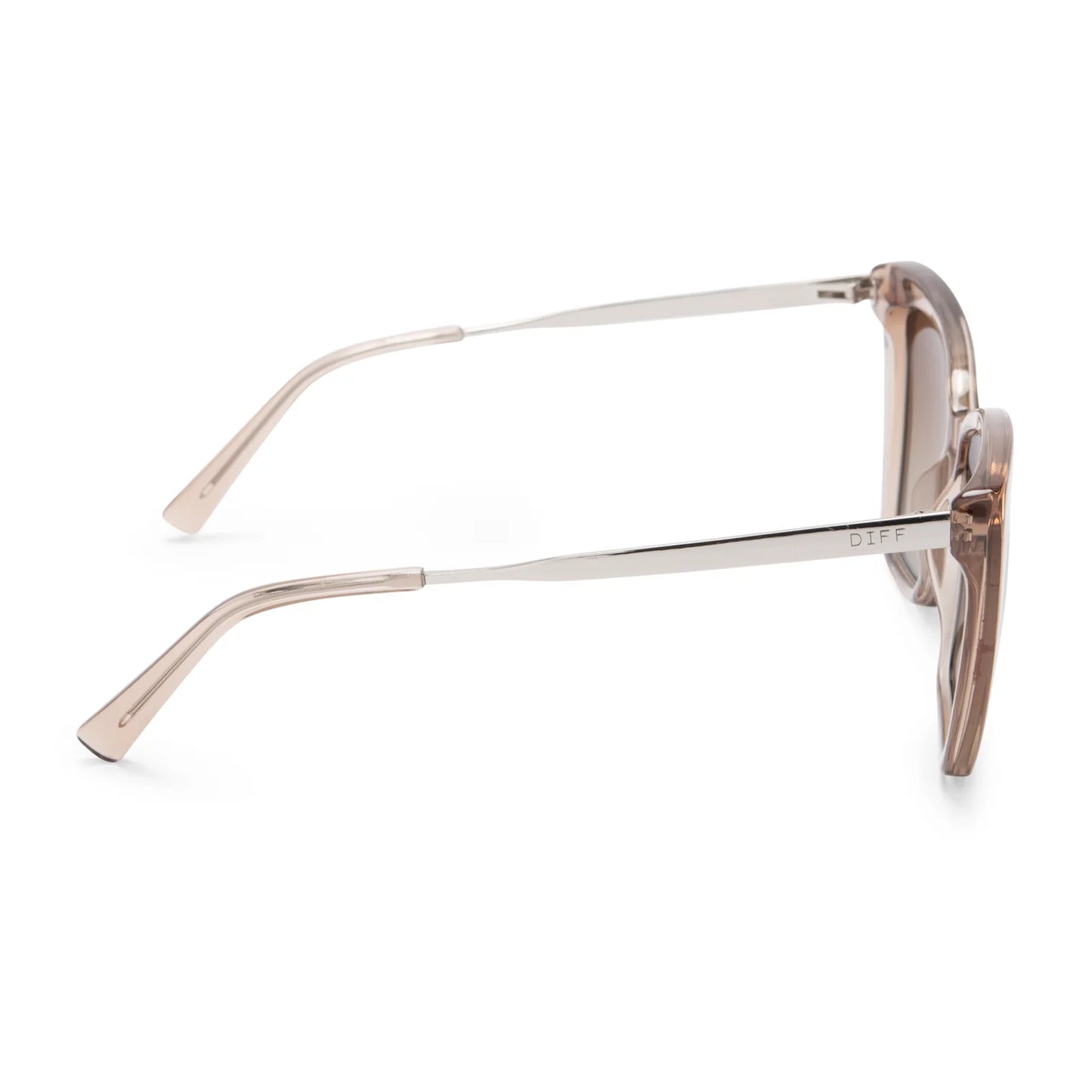 Sunglasses with a brown frame on a white background