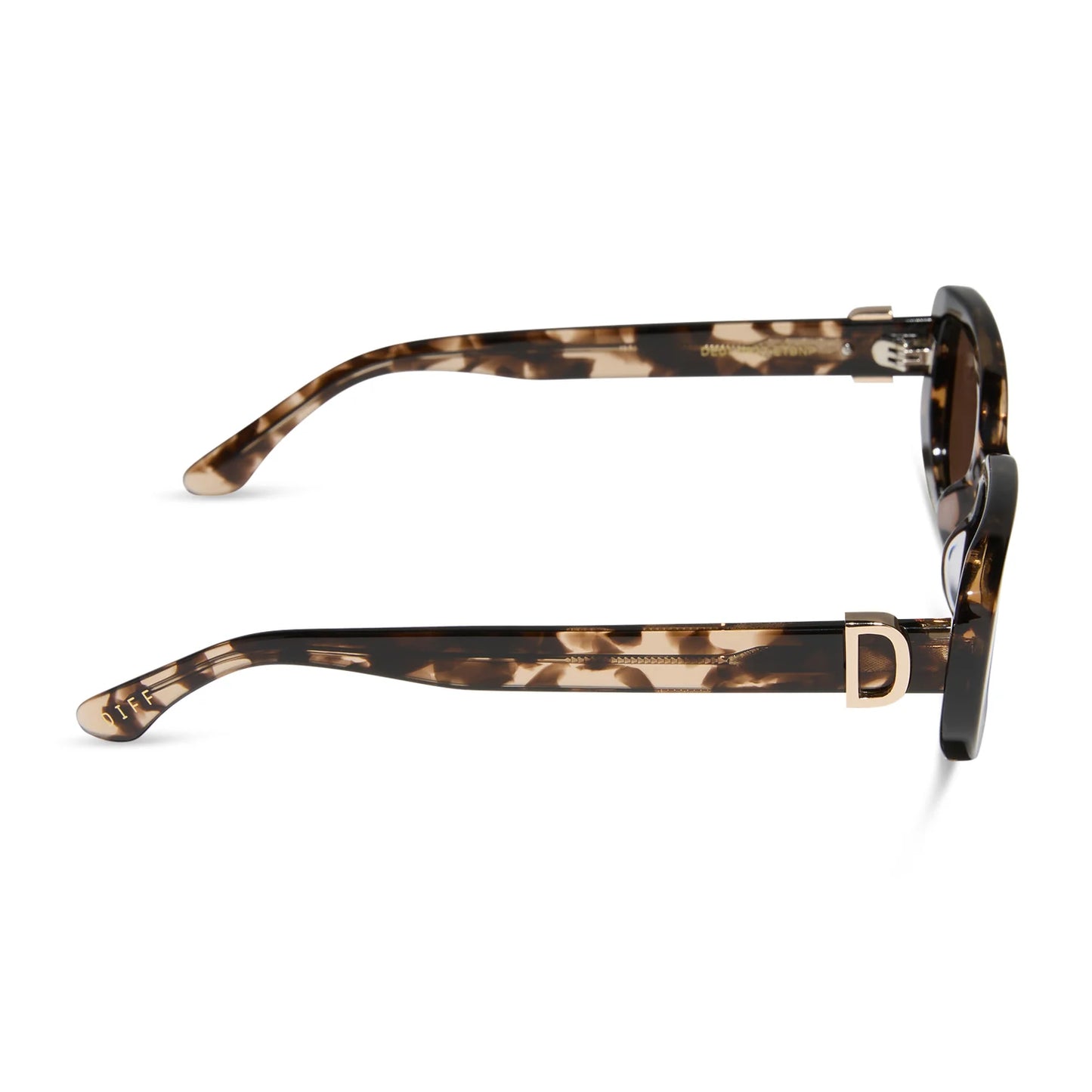 Sunglasses with tortoiseshell frame on a white background