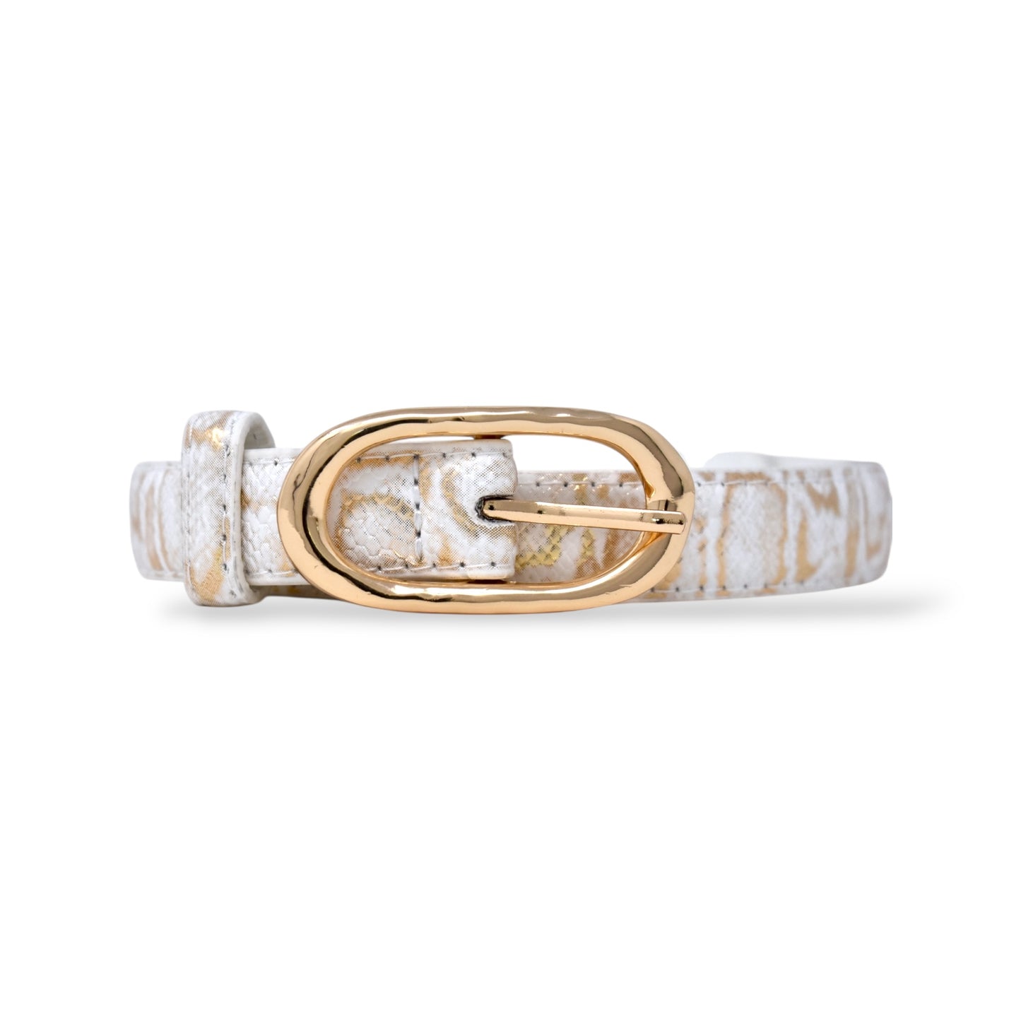 Women's Vegan Leather Ivory Viper Belt