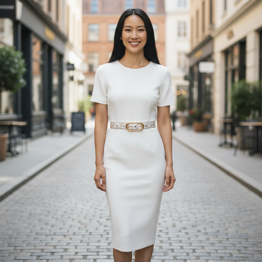 Women's Vegan Leather Ivory Viper Belt