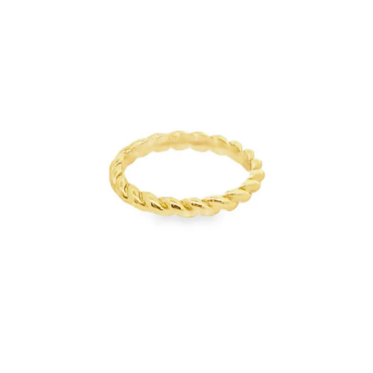 Gold ring on a white background