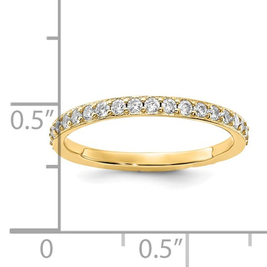 Women's Sterling Silver Gold-plated CZ Eternity Band