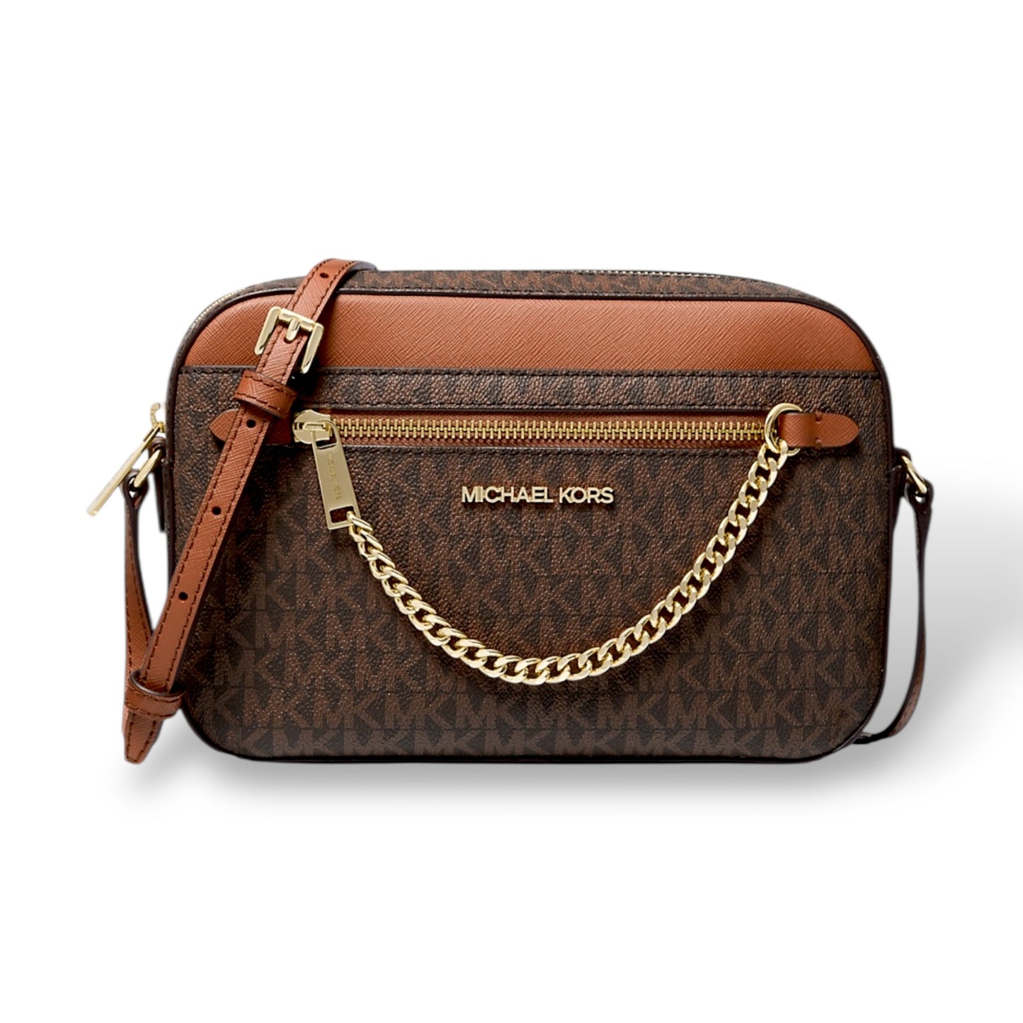 Michel Kors Jet Set Travel Large Zip Chain Crossbody Bag