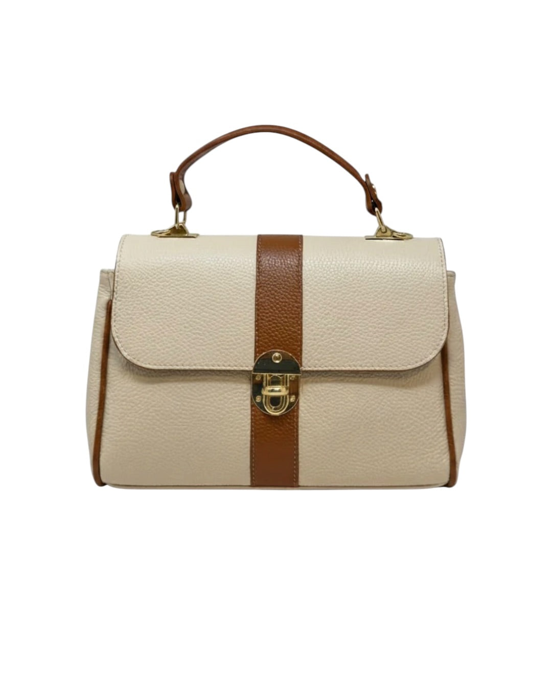 Linea Stripe Italian Leather Top Handle Crossbody Bag