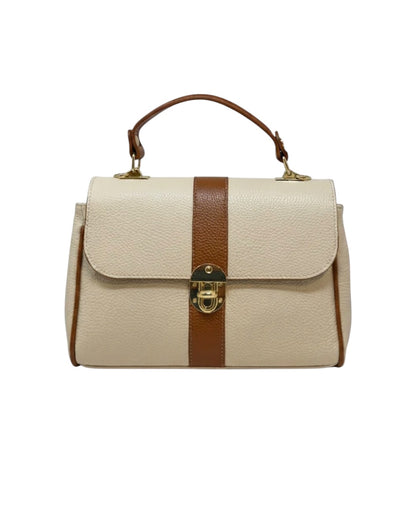 Linea Stripe Italian Leather Top Handle Crossbody Bag