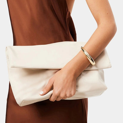 Billini Metallic Chalk Crinkle Patent Rylee Clutch