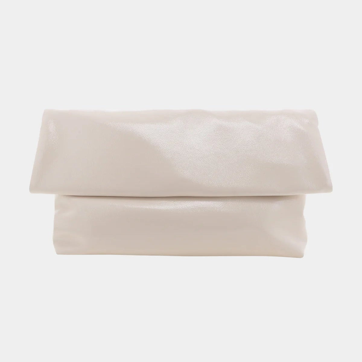 Beige clutch bag on a white background