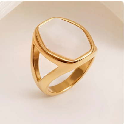 Women's Simple Geometric Gold Stainless Steel Ring